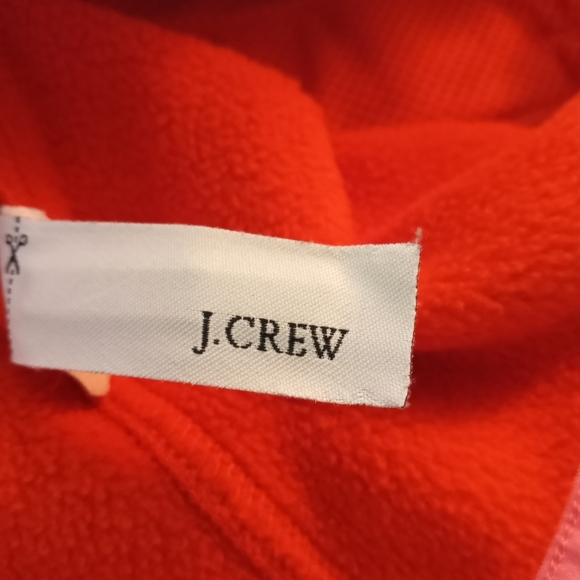 J. Crew Polartec Fleece Vest Orange & Pink Trim Zip Front Size Small - Picture 6 of 7